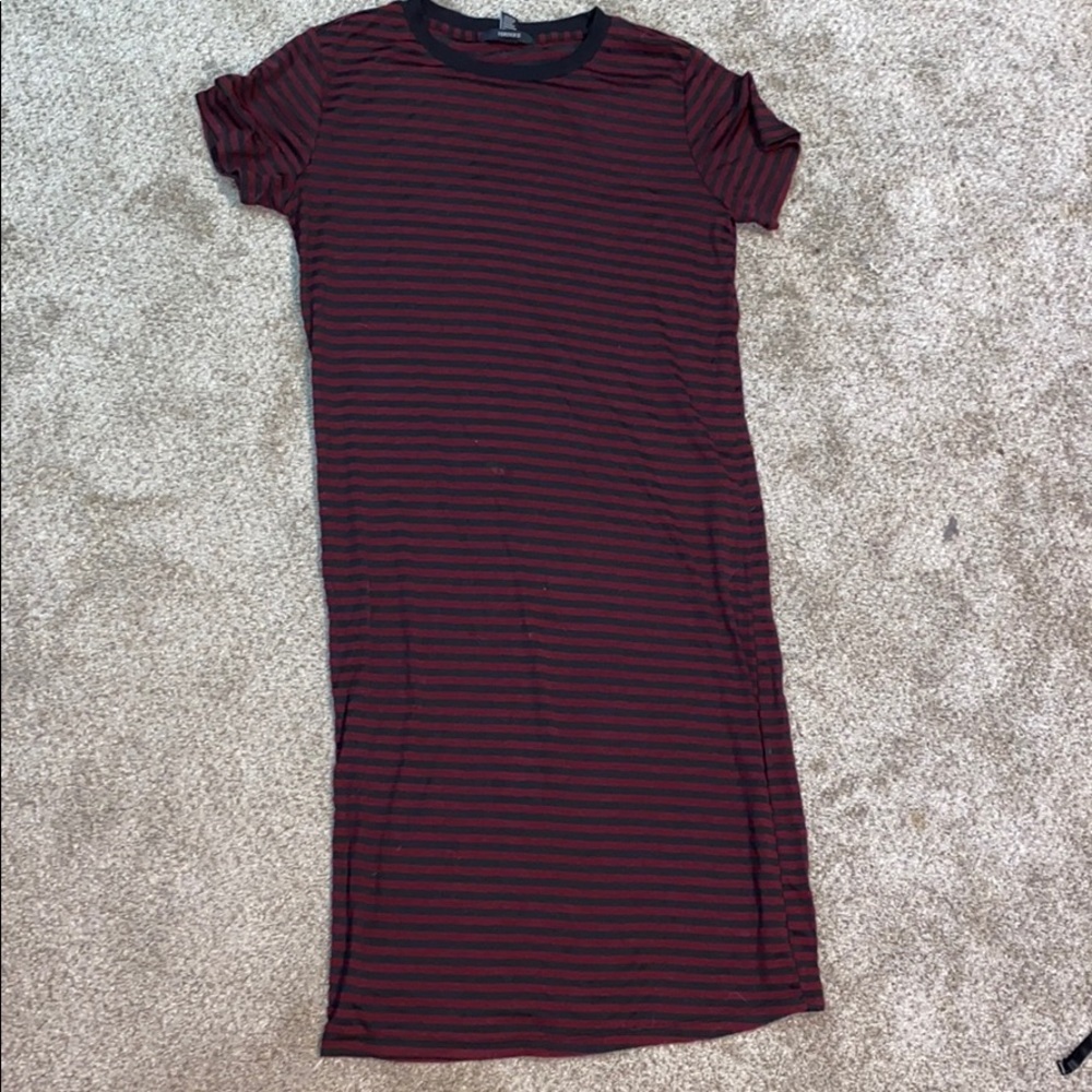 Maroon and black mesh dress
